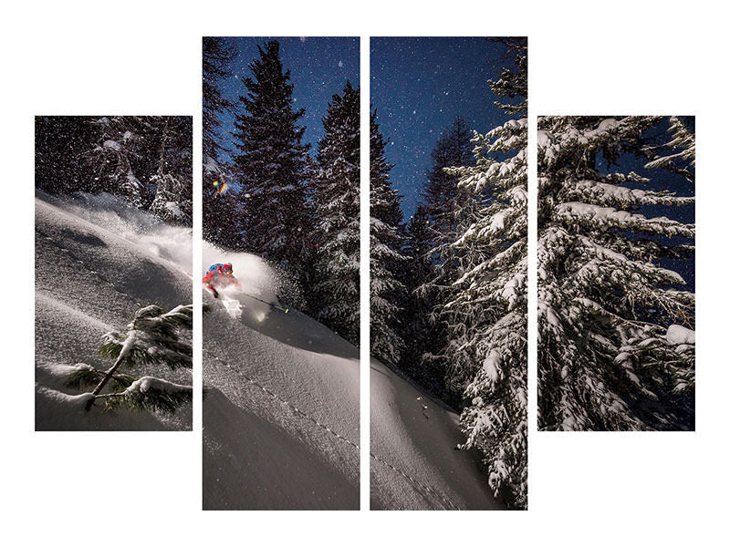 4-piece-canvas-print-night-powder-turns-with-adrien-coirier