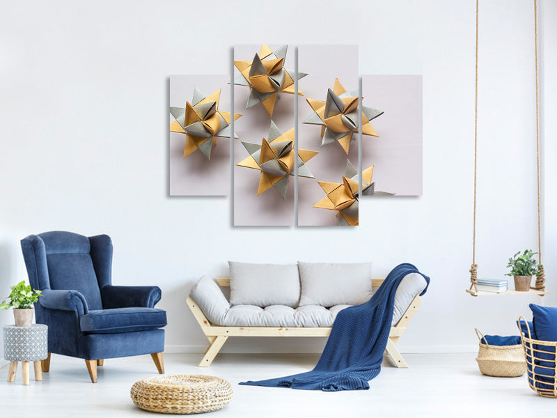 4-piece-canvas-print-origami-stars