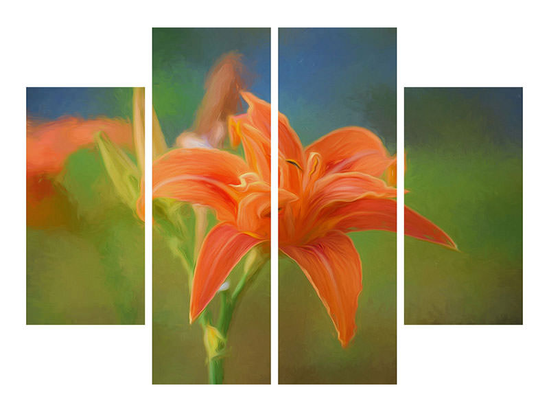 4-piece-canvas-print-painting-of-a-lily