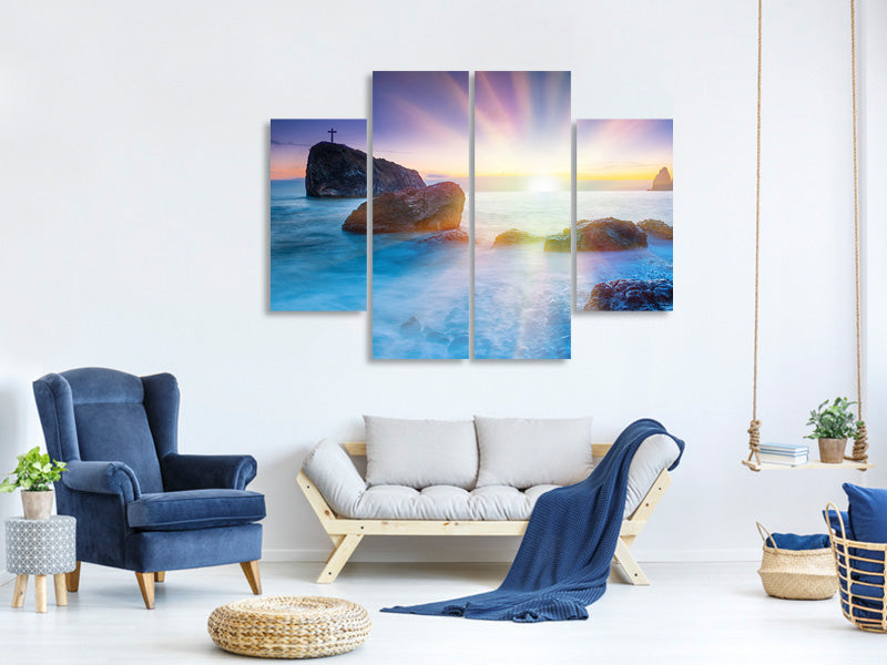 4-piece-canvas-print-photo-wallaper-mystic-sea