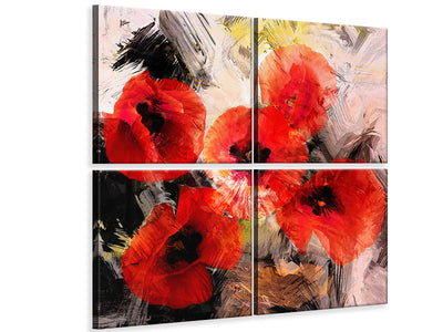4-piece-canvas-print-poppy-portrayal