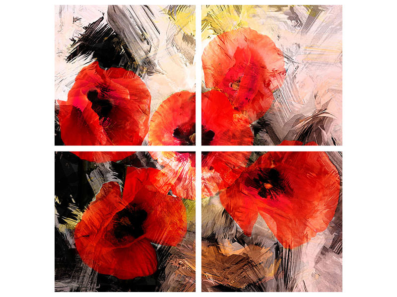 4-piece-canvas-print-poppy-portrayal