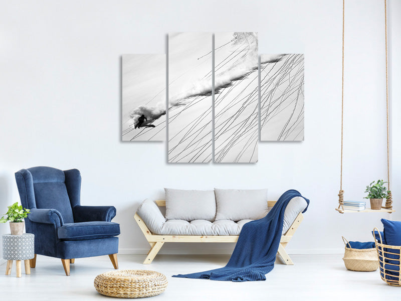 4-piece-canvas-print-skiing-powder