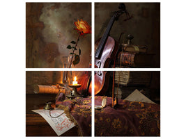 4-piece-canvas-print-still-life-with-violin-and-rose