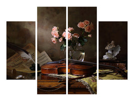 4-piece-canvas-print-still-life-with-violin-and-roses