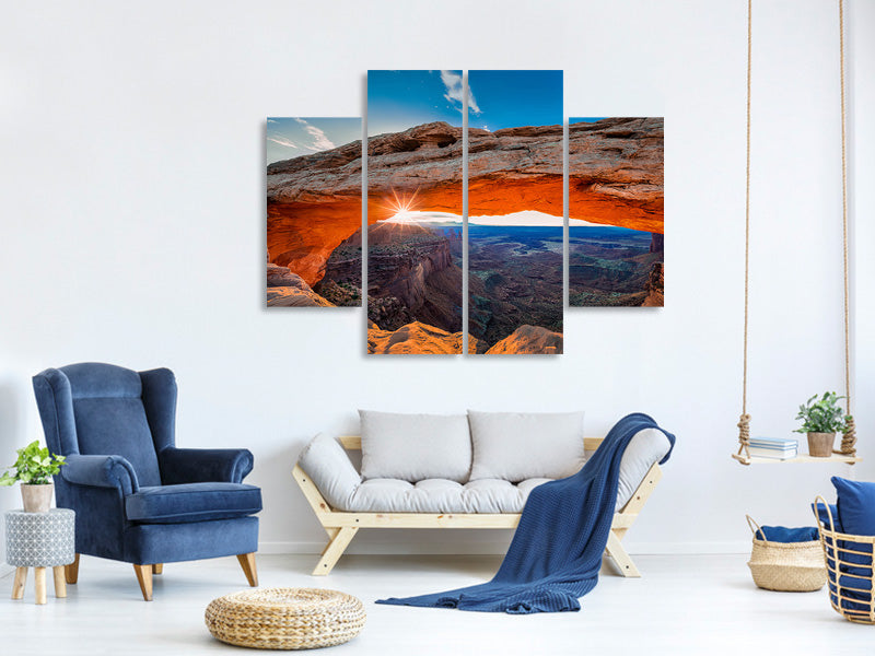 4-piece-canvas-print-sunrise-at-mesa-arch