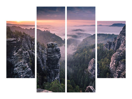 4-piece-canvas-print-sunrise-on-the-rocks