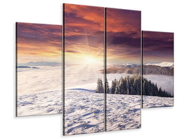 4-piece-canvas-print-sunrise-winter-landscape