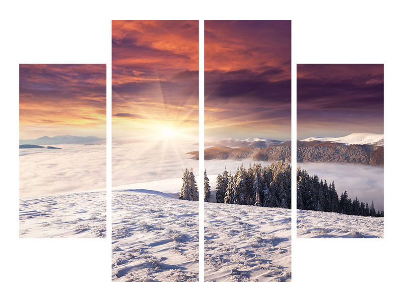 4-piece-canvas-print-sunrise-winter-landscape