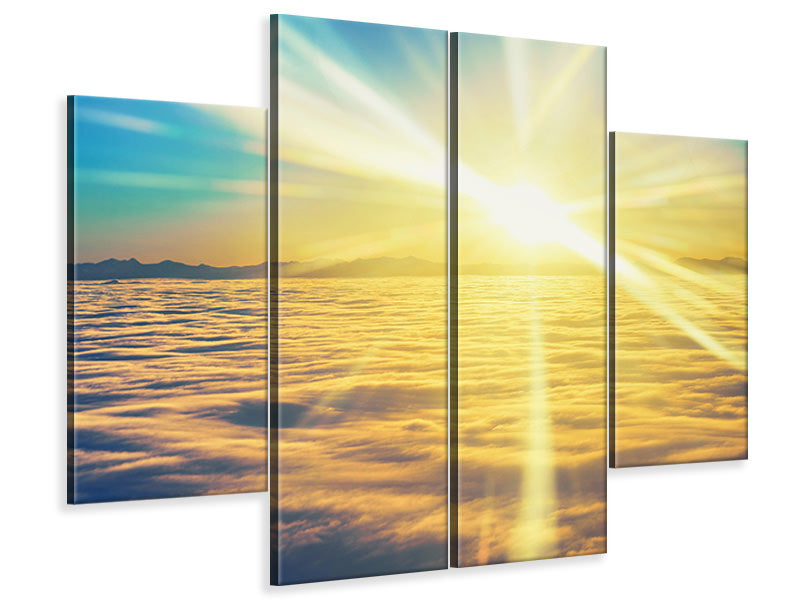 4-piece-canvas-print-sunset-above-the-clouds