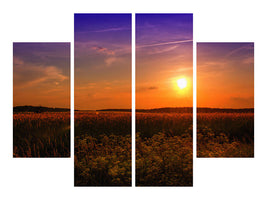 4-piece-canvas-print-sunset-at-the-flower-field