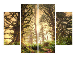 4-piece-canvas-print-sunset-in-jungle