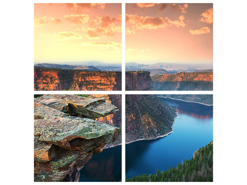 4-piece-canvas-print-sunset-rocky-mountains