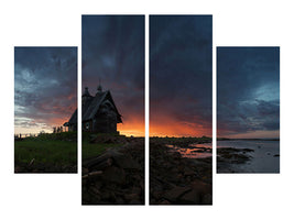 4-piece-canvas-print-the-old-church-on-the-coast-of-white-sea