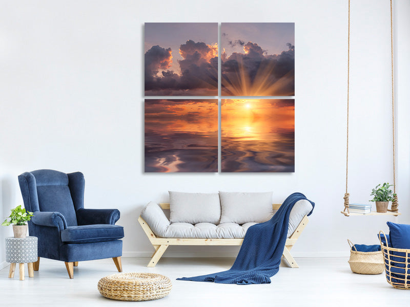 4-piece-canvas-print-thrilling-sunset