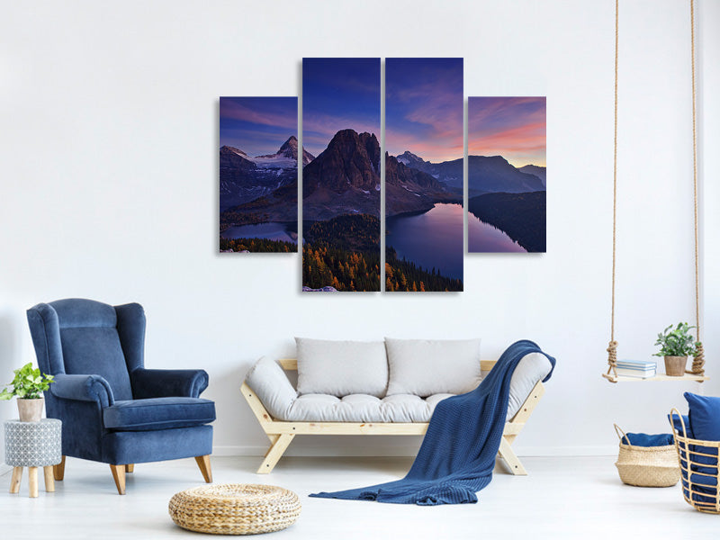 4-piece-canvas-print-twilight-at-mount-assiniboine