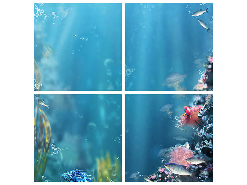 4-piece-canvas-print-underwater