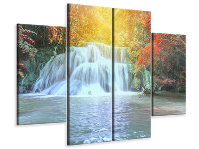 4-piece-canvas-print-waterfall-in-light