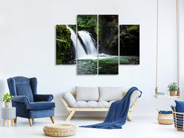 4-piece-canvas-print-waterfall-in-the-evening-light