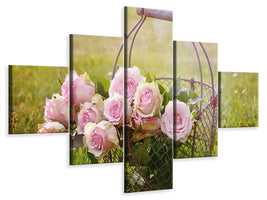 5-piece-canvas-print-a-basket-full-of-roses