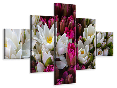 5-piece-canvas-print-a-bouquet-of-water-lilies