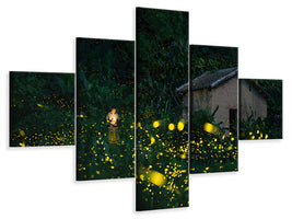 5-piece-canvas-print-a-little-girl-and-firefly