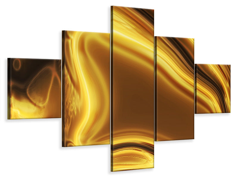 5-piece-canvas-print-abstract-liquid-gold