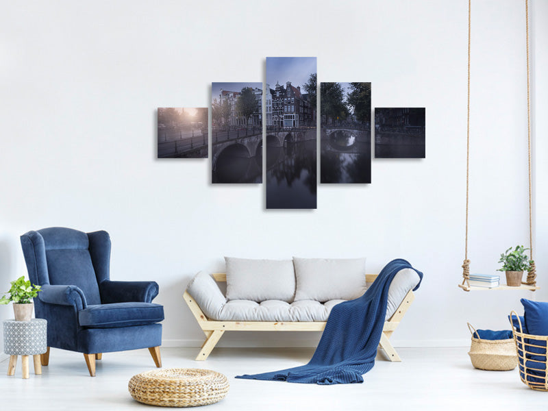 5-piece-canvas-print-amsterdam-morning-ii