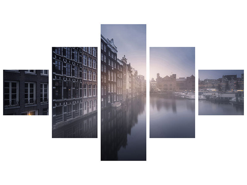 5-piece-canvas-print-amsterdam-morning-iii