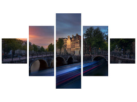 5-piece-canvas-print-amsterdam-sunset