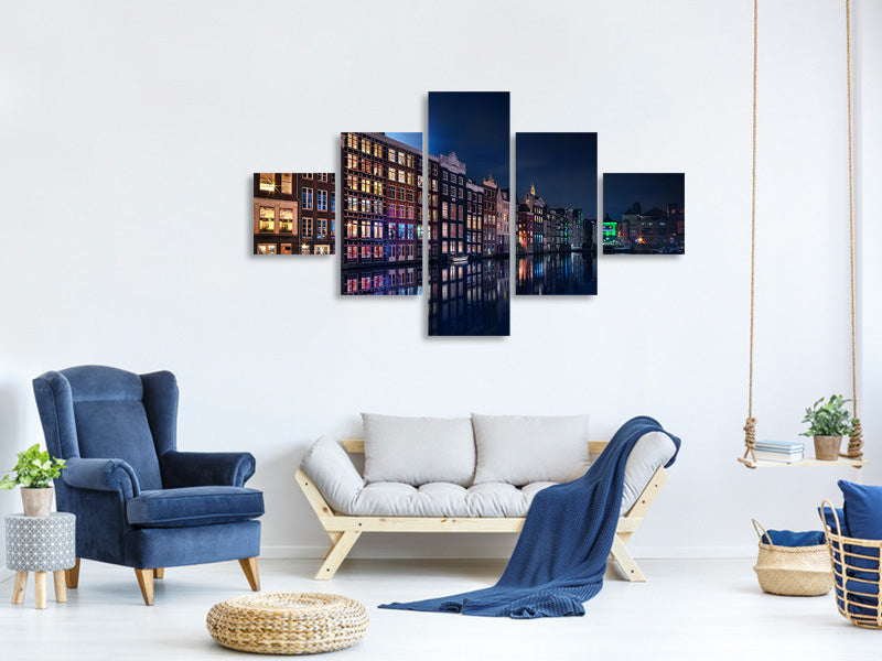 5-piece-canvas-print-amsterdam-windows-colors