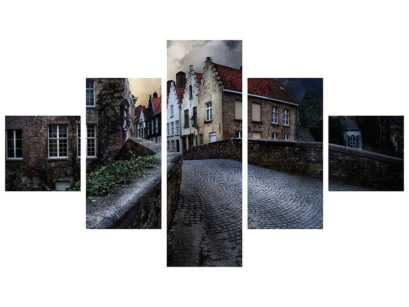 5-piece-canvas-print-an-evening-in-bruges
