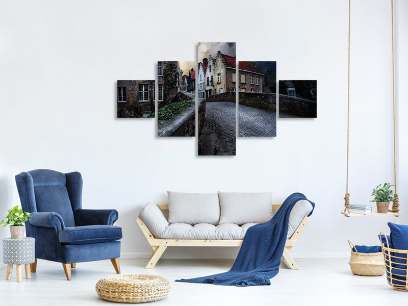 5-piece-canvas-print-an-evening-in-bruges
