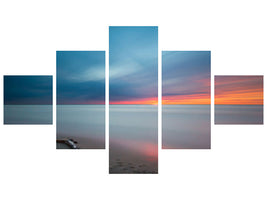 5-piece-canvas-print-beach-in-the-sunset