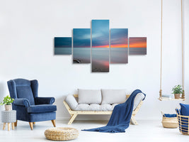 5-piece-canvas-print-beach-in-the-sunset