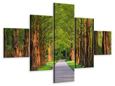 5-piece-canvas-print-beautiful-avenue-in-nature
