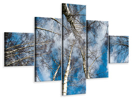 5-piece-canvas-print-birch-crowns