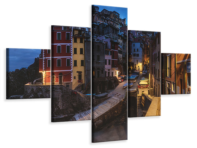 5-piece-canvas-print-cinque-terre-rough-riomaggiore