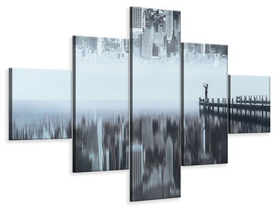 5-piece-canvas-print-city-of-mirror