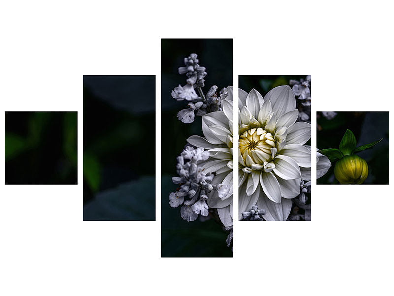 5-piece-canvas-print-dahlia-flower