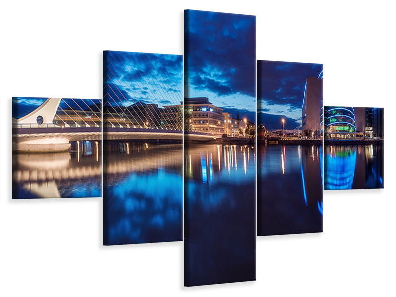 5-piece-canvas-print-dublin-samuel-beckett-bridge