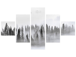 5-piece-canvas-print-foggy-forest