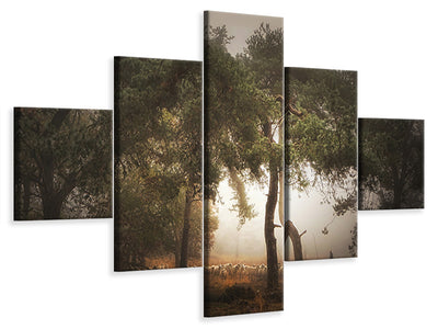 5-piece-canvas-print-foggy-memory-of-the-past-iii