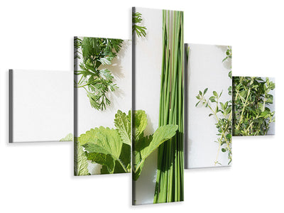 5-piece-canvas-print-fresh-herbs