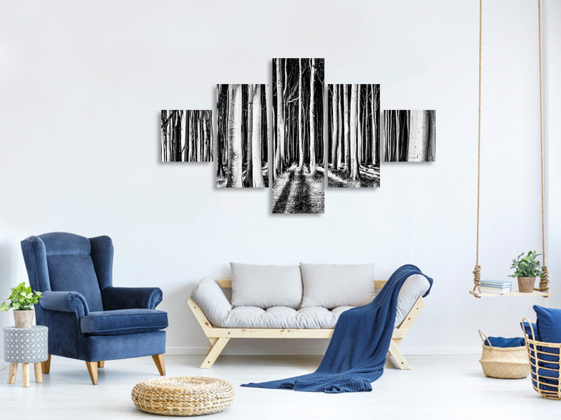 5-piece-canvas-print-ghost-forest