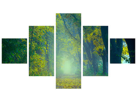 5-piece-canvas-print-green-forest