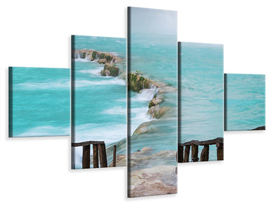 5-piece-canvas-print-house-at-waterfall