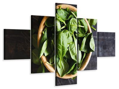 5-piece-canvas-print-leaves-of-basil-iii