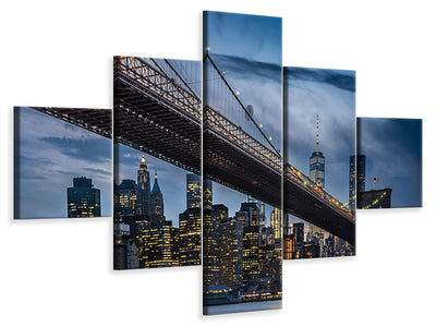 5-piece-canvas-print-manhattan-from-dumbo