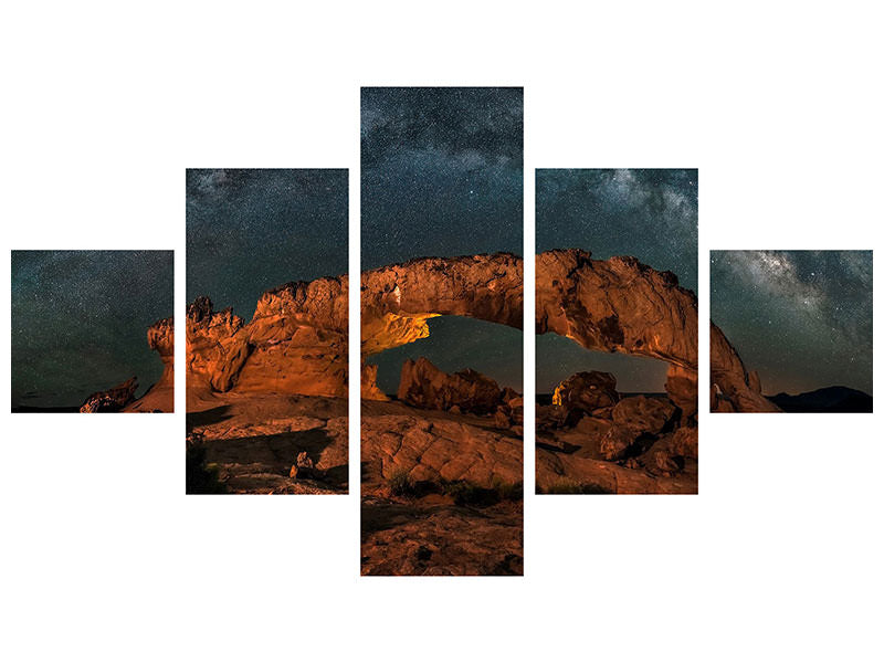 5-piece-canvas-print-milky-way-over-the-sunset-arch